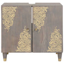 vidaXL Mosdókagyló szekrény Szürke 62 x 33 x 58 cm Tömör Mangófát