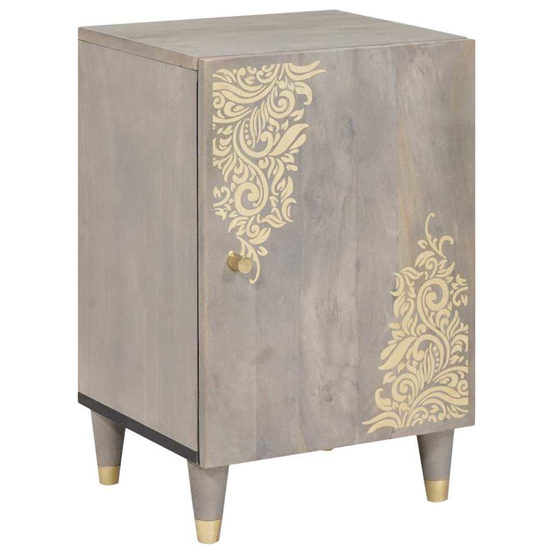 vidaXL Fürdőszoba Székény Szürke 38 x 33 x 58 cm Tömör Mangófát