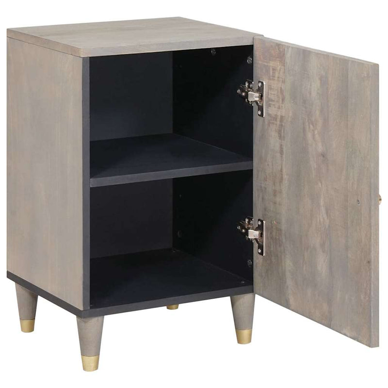 vidaXL Fürdőszoba Székény Szürke 38 x 33 x 58 cm Tömör Mangófát