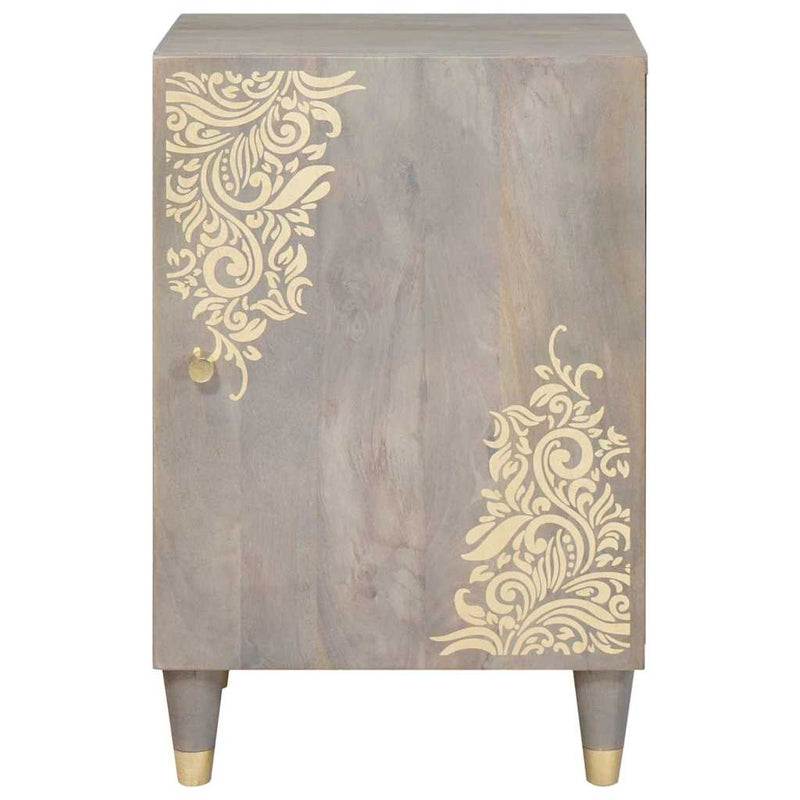 vidaXL Fürdőszoba Székény Szürke 38 x 33 x 58 cm Tömör Mangófát