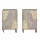 vidaXL Fürdőszoba Székény Szürke 38 x 33 x 58 cm Tömör Mangófát