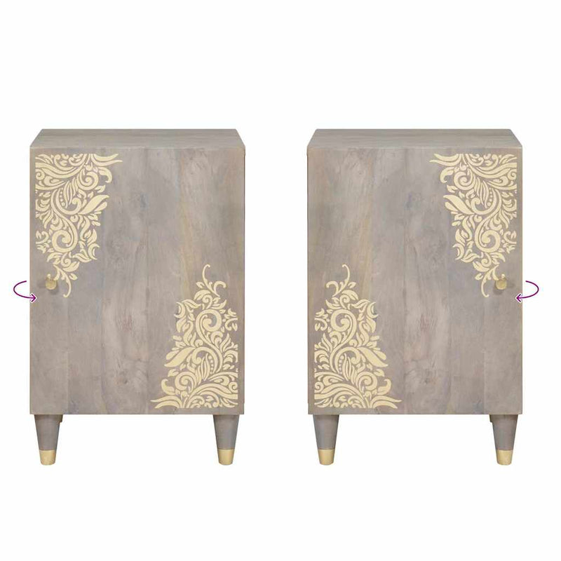 vidaXL Fürdőszoba Székény Szürke 38 x 33 x 58 cm Tömör Mangófát