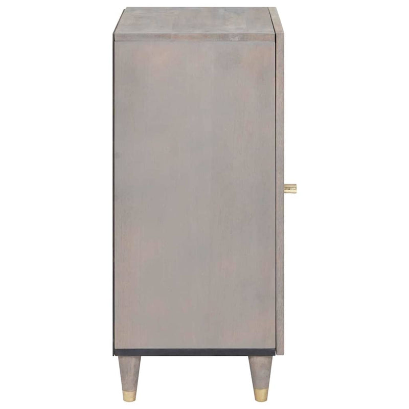 vidaXL Széf polcokkal Szürke és Arany 40 x 33 x 75 cm Tömör Mangófát