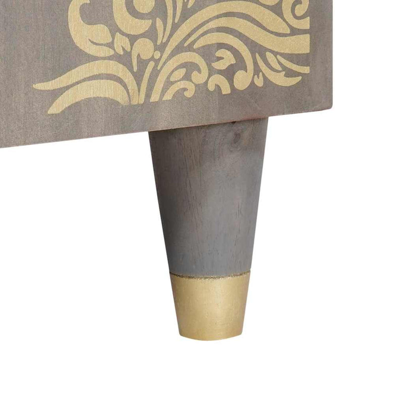 vidaXL Széf polcokkal Szürke és Arany 60 x 33 x 75 cm Tömör Mangófát