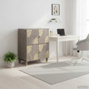 vidaXL Széf polcokkal Szürke és Arany 60 x 33 x 75 cm Tömör Mangófát