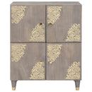 vidaXL Széf polcokkal Szürke és Arany 60 x 33 x 75 cm Tömör Mangófát