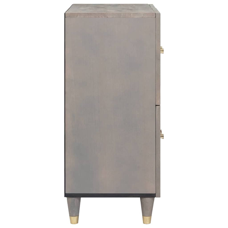 vidaXL Széf polcokkal Szürke és Arany 60 x 33 x 75 cm Tömör Mangófát