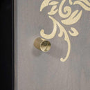 vidaXL Széf polcokkal Szürke és Arany 90 x 33 x 75 cm Tömör Mangófát