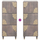 vidaXL Magasfiú Szürke és Arany 40 x 33 x 110 cm Tömör Mangófát