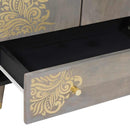 vidaXL Magasfiú Szürke és Arany 60 x 33 x 100 cm Tömör Mangófát