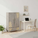 vidaXL Magasfiú Szürke és Arany 60 x 33 x 100 cm Tömör Mangófát
