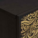 vidaXL Éjjeli szekrény ajtóval Fekete 40 x 33 x 46 cm Tömör Mangófát