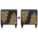 vidaXL Éjjeli szekrény ajtóval Fekete 40 x 33 x 46 cm Tömör Mangófát