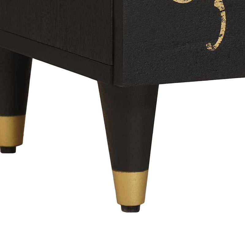 vidaXL Éjjeli szekrény ajtóval 2 pcs Fekete 40 x 33 x 46 cm