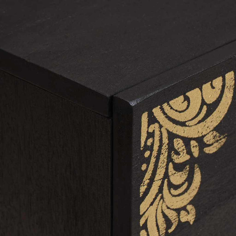 vidaXL Éjjeliszekrény fiókkal Fekete 40 x 33 x 46 cm Tömör Mangófát