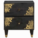 vidaXL Éjjeliszekrény fiókkal Fekete 40 x 33 x 46 cm Tömör Mangófát