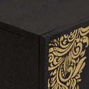 vidaXL TV szekrény polcokkal Fekete 105 x 33 x 46 cm Tömör Mangófát