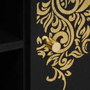 vidaXL TV szekrény polcokkal Fekete 105 x 33 x 46 cm Tömör Mangófát