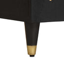 vidaXL TV szekrény polcokkal Fekete 105 x 33 x 46 cm Tömör Mangófát