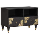 vidaXL TV szekrény fiókkal Fekete 70 x 33 x 46 cm Tömör Mangófát