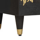 vidaXL Széf Fekete 60 x 33 x 75 cm Tömör Mangófát