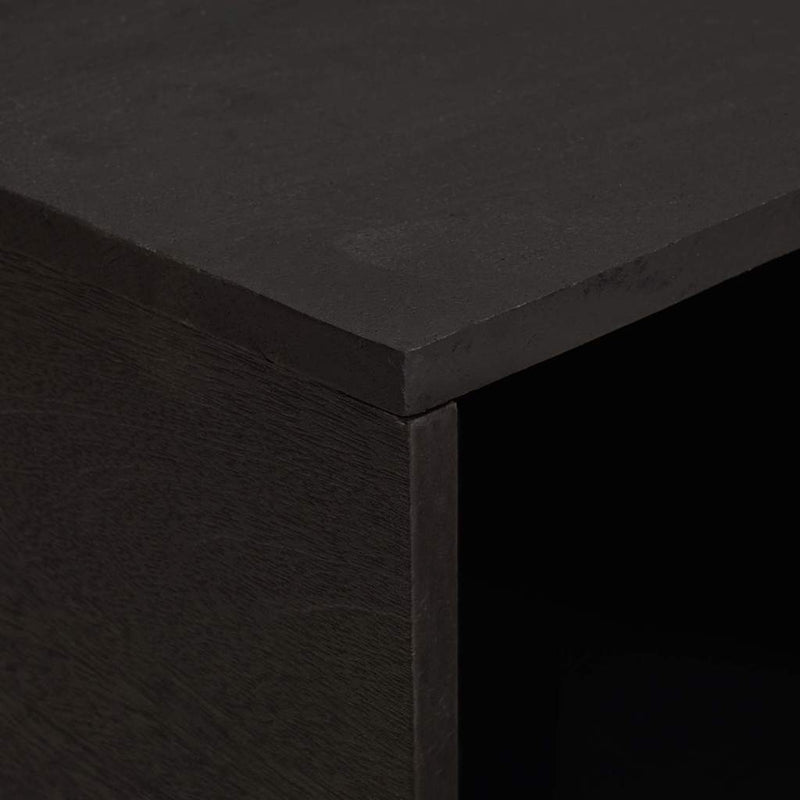 vidaXL Dohányzóasztal Fekete 80 x 50 x 40 cm Tömör Mangófát