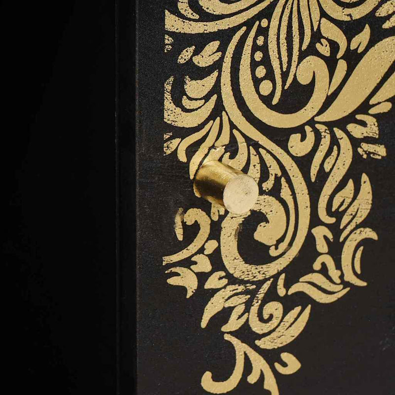 vidaXL Dohányzóasztal Fekete 80 x 50 x 40 cm Tömör Mangófát