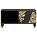 vidaXL Dohányzóasztal Fekete 80 x 50 x 40 cm Tömör Mangófát