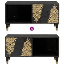 vidaXL Dohányzóasztal Fekete 80 x 50 x 40 cm Tömör Mangófát