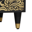 vidaXL Dohányzóasztal Fekete 80 x 50 x 40 cm Tömör Mangófát