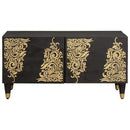 vidaXL Dohányzóasztal Fekete 80 x 50 x 40 cm Tömör Mangófát