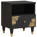 vidaXL Éjjeliszekrény 2 pcs Fekete 40 x 33 x 46 cm Tömör Mangófát