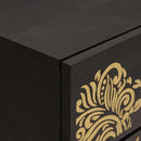 vidaXL Éjjeli szekrény ajtóval Fekete 50 x 33 x 60 cm Tömör Mangófát