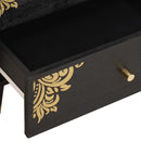 vidaXL Éjjeliszekrény fiókkal Fekete 50 x 33 x 62 cm Tömör Mangófát