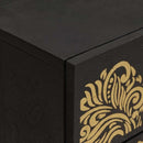 vidaXL Éjjeli szekrény ajtóval Fekete 50 x 33 x 60 cm Tömör Mangófát