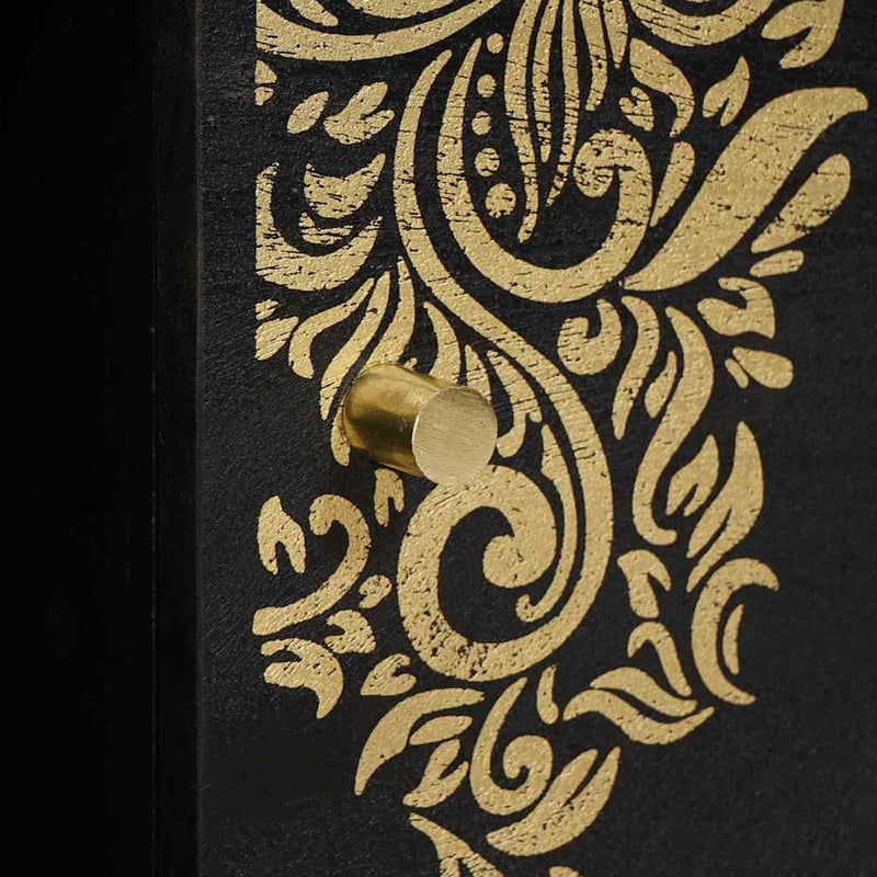 vidaXL Dohányzóasztal Fekete 100 x 54 x 40 cm Tömör Mangófát