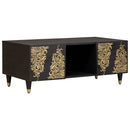 vidaXL Dohányzóasztal Fekete 100 x 54 x 40 cm Tömör Mangófát