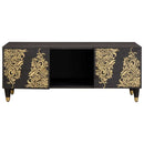 vidaXL Dohányzóasztal Fekete 100 x 54 x 40 cm Tömör Mangófát