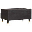 vidaXL Dohányzóasztal fiókkal Fekete 80 x 54 x 40 cm Tömör Mangófát