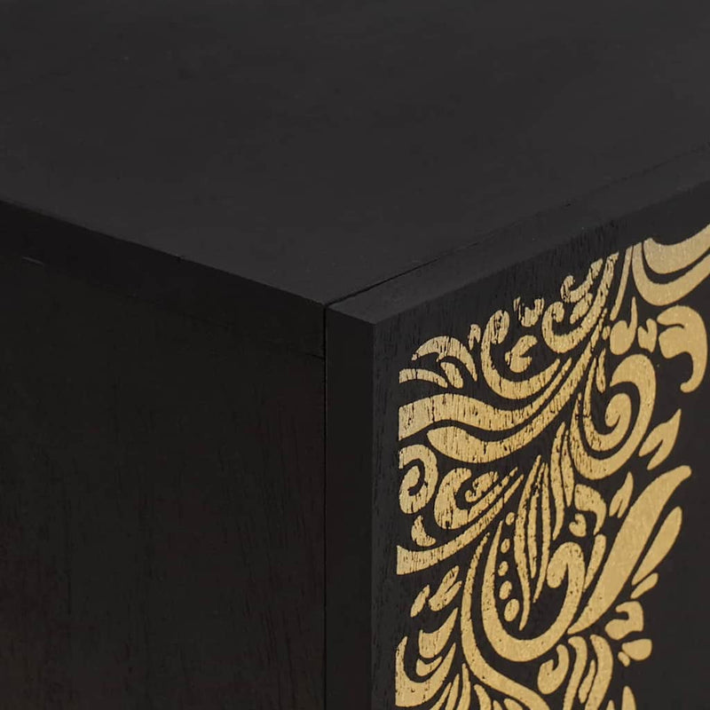 vidaXL TV szekrény fiókkal Fekete 105 x 33 x 46 cm Tömör Mangófát