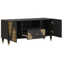 vidaXL TV szekrény fiókkal Fekete 105 x 33 x 46 cm Tömör Mangófát