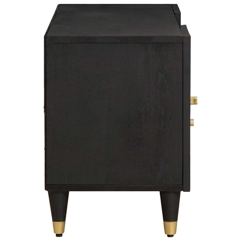 vidaXL TV szekrény fiókkal Fekete 105 x 33 x 46 cm Tömör Mangófát