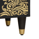 vidaXL TV szekrény polcokkal Fekete 80 x 33 x 46 cm Tömör Mangófát