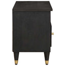 vidaXL TV szekrény fiókkal Fekete 100 x 33 x 46 cm Tömör Mangófát