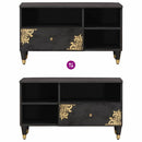 vidaXL TV szekrény fiókkal Fekete 80 x 33 x 46 cm Tömör Mangófát