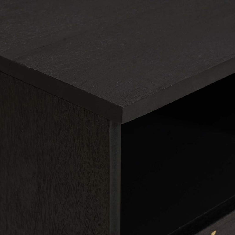 vidaXL TV szekrény fiókkal Fekete 100 x 33 x 46 cm Tömör Mangófát