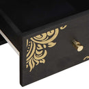 vidaXL TV szekrény fiókkal Fekete 100 x 33 x 46 cm Tömör Mangófát