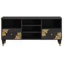 vidaXL TV szekrény fiókkal Fekete 100 x 33 x 46 cm Tömör Mangófát