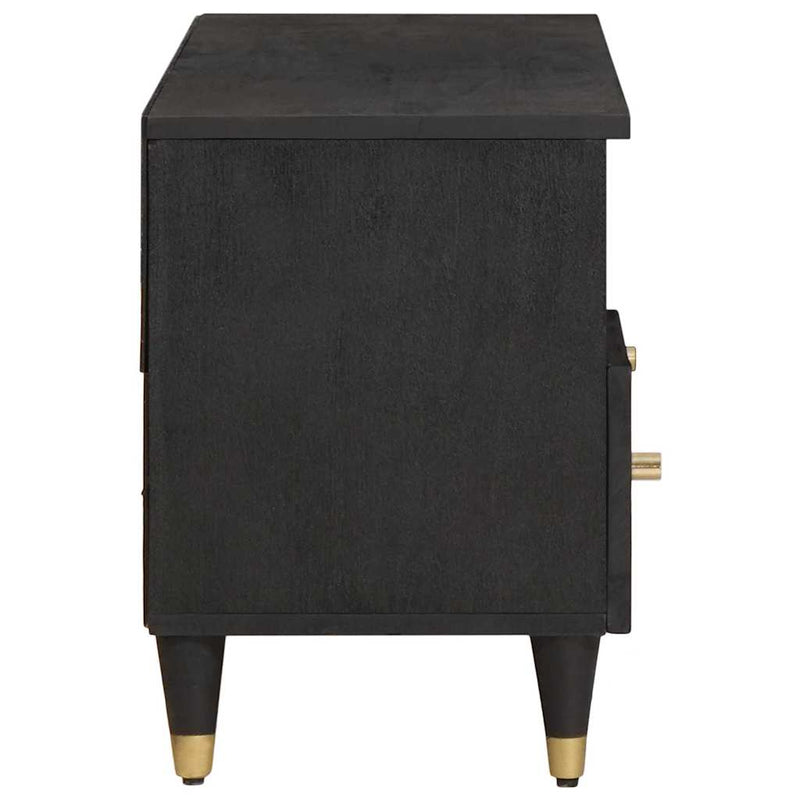 vidaXL TV szekrény fiókkal Fekete 100 x 33 x 46 cm Tömör Mangófát