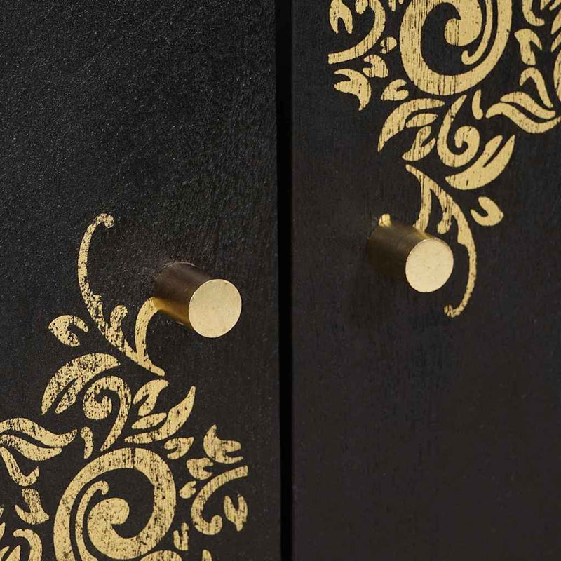 vidaXL Mosdókagyló szekrény Fekete 62 x 33 x 58 cm Tömör Mangófát